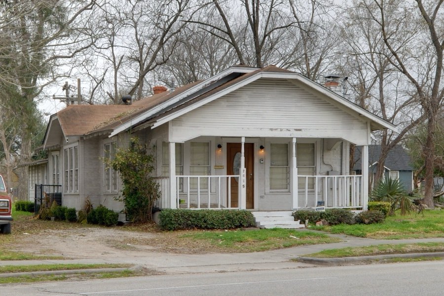 A restored wood-frame house in Houston